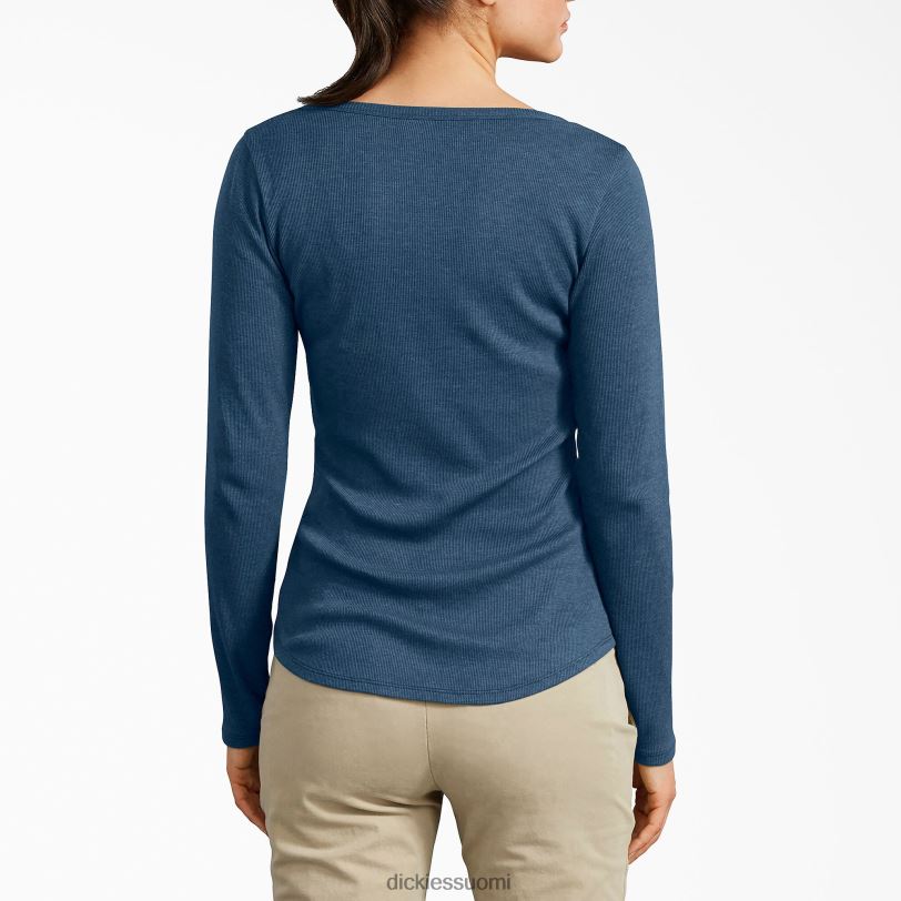 Dickies naiset Henley pitkähihainen paita tumma denim sininen (dmd) työvaatteet Z844X2120