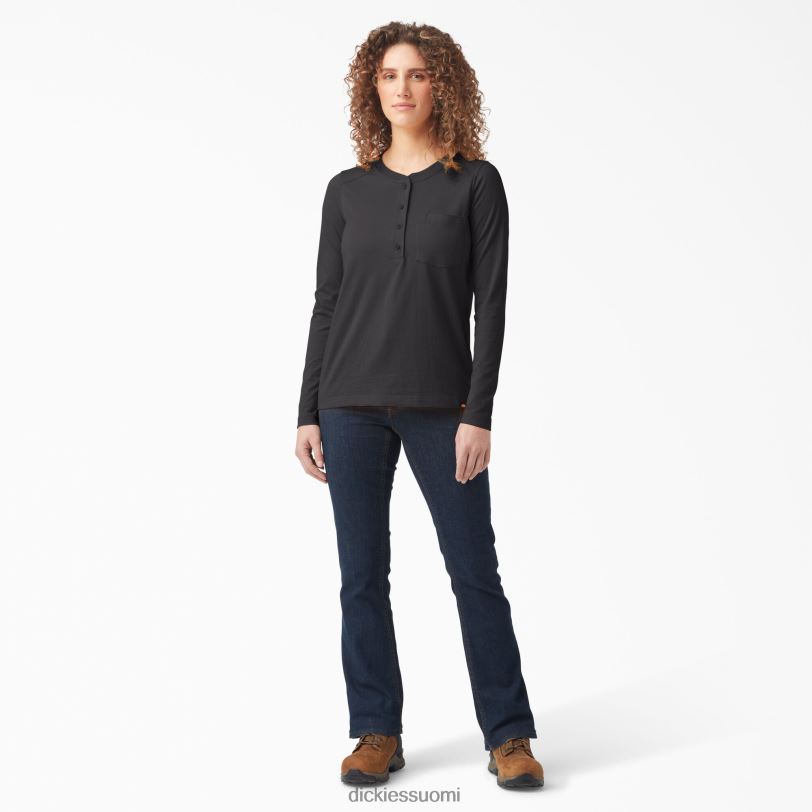 Dickies naiset raskaansarjan henley musta (kbk) työvaatteet Z844X2198