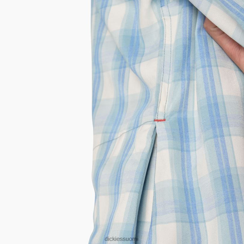 Dickies naiset viilentävä roll-tab työpaita kirkkaan sininen rinteellä ruudullinen (b1f) työvaatteet Z844X1673