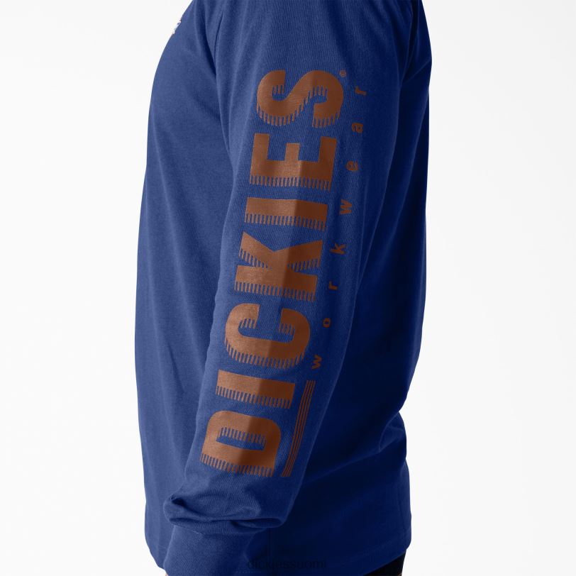 Dickies miehet pitkähihainen työvaategraafinen t-paita surffaussininen (fl) työvaatteet Z844X578