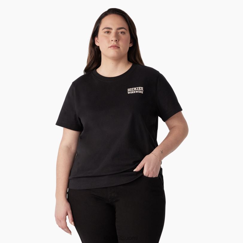 Dickies naiset plus raskaan työvaatteen graafinen t-paita musta (kbk) työvaatteet Z844X2190