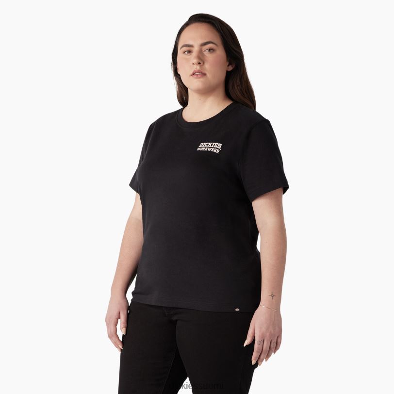 Dickies naiset plus raskaan työvaatteen graafinen t-paita musta (kbk) työvaatteet Z844X2190