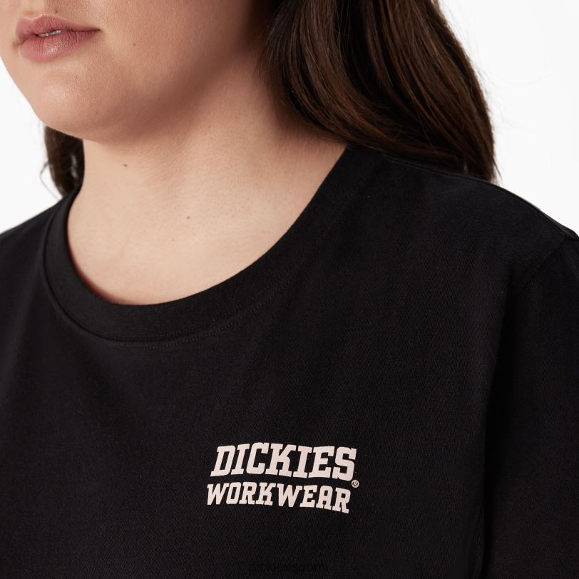 Dickies naiset plus raskaan työvaatteen graafinen t-paita musta (kbk) työvaatteet Z844X2190