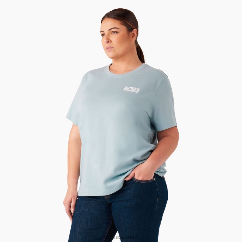 Dickies naiset plus raskaan työvaatteen graafinen t-paita sataman sininen (du1) työvaatteet Z844X2189