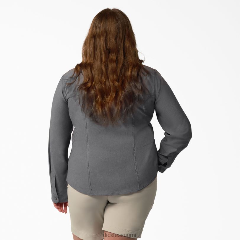 Dickies naiset plus viilentävä roll-tab työpaita grafiitinharmaa (gad) työvaatteet Z844X1685