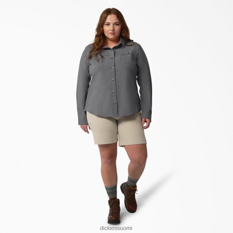 Dickies naiset plus viilentävä roll-tab työpaita grafiitinharmaa (gad) työvaatteet Z844X1685