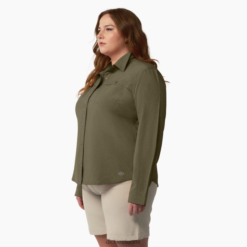 Dickies naiset plus viilentävä roll-tab työpaita sotilaallinen vihreä kanerva (mld) työvaatteet Z844X1686
