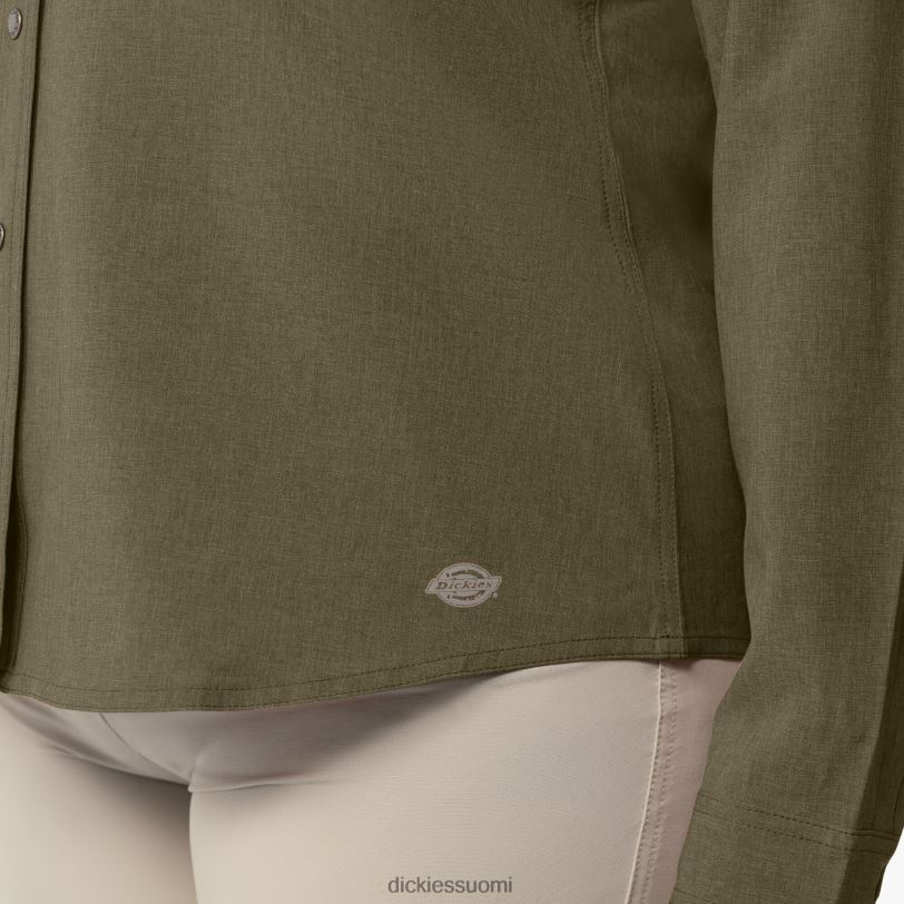Dickies naiset plus viilentävä roll-tab työpaita sotilaallinen vihreä kanerva (mld) työvaatteet Z844X1686