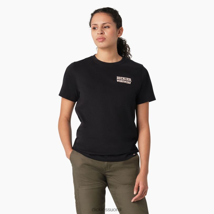 Dickies naiset raskaiden työvaatteiden graafinen t-paita musta (kbk) työvaatteet Z844X2117