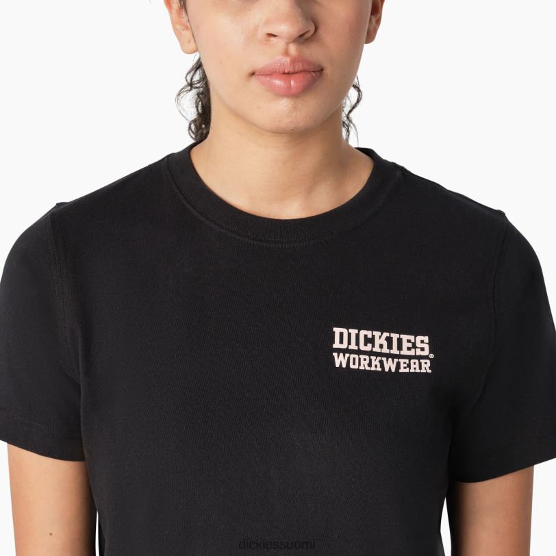 Dickies naiset raskaiden työvaatteiden graafinen t-paita musta (kbk) työvaatteet Z844X2117