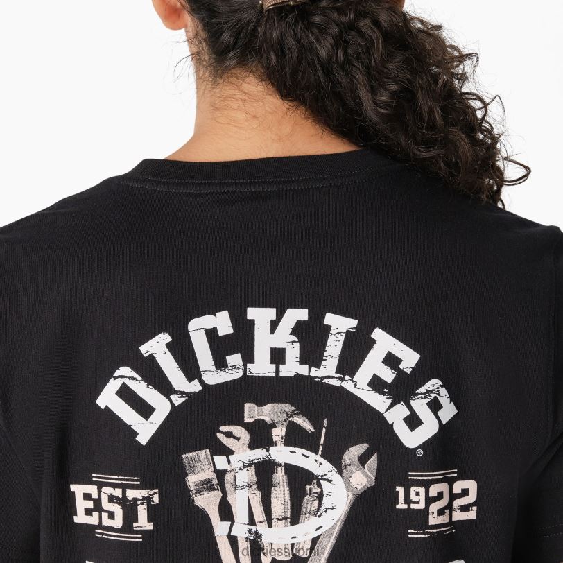 Dickies naiset raskaiden työvaatteiden graafinen t-paita musta (kbk) työvaatteet Z844X2117