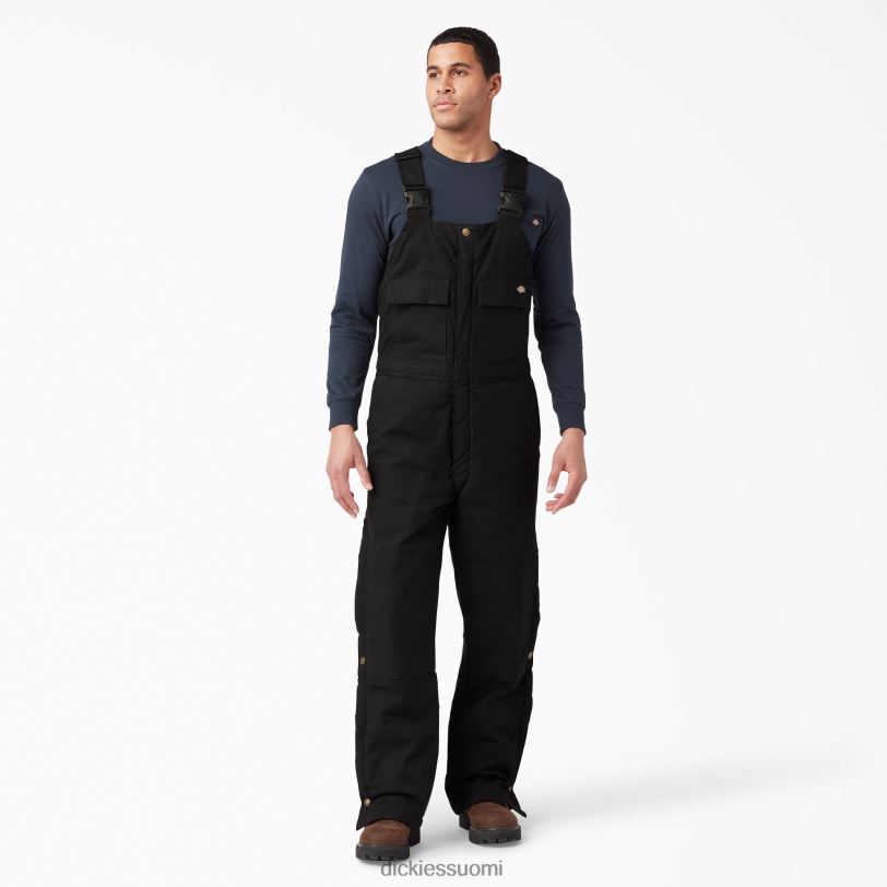 Dickies miehet hiottu ankka eristetyt ruokalappuhaalarit musta (bk) vaatteet Z844X1438