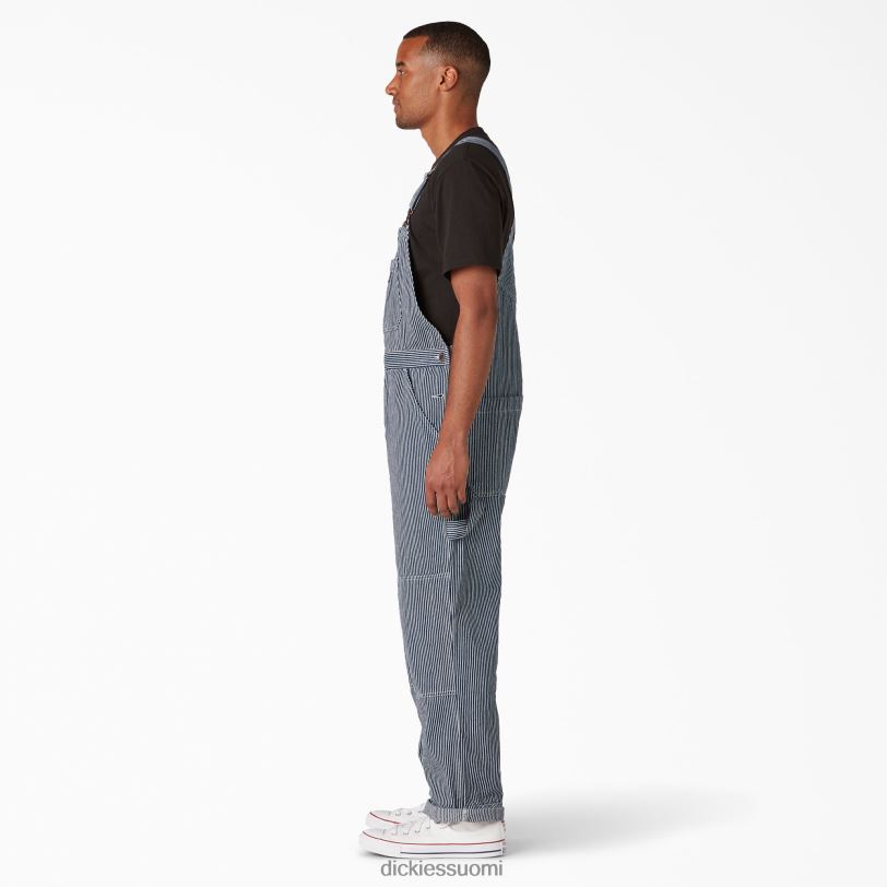 Dickies miehet huuhdeltu hikkoriraita kaksinkertainen polvilappuhaalari säännöllinen vaatteet Z844X1515