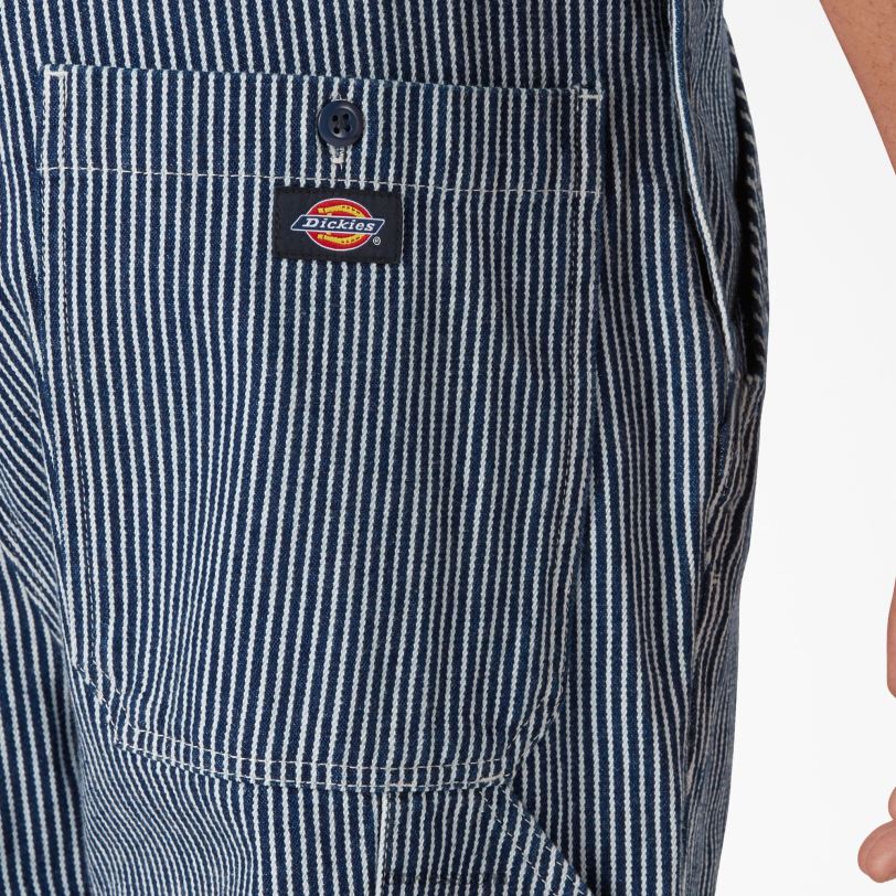 Dickies miehet huuhdeltu hikkoriraita kaksinkertainen polvilappuhaalari säännöllinen vaatteet Z844X1515