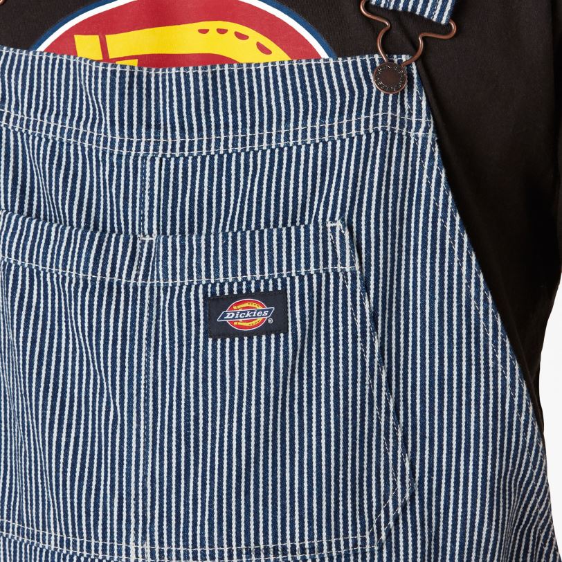 Dickies miehet huuhdeltu hikkoriraita kaksinkertainen polvilappuhaalari säännöllinen vaatteet Z844X1515