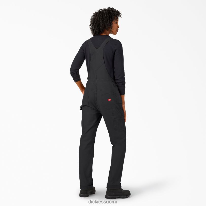 Dickies naiset ankka kaksinkertainen etulappuhaalari huuhdeltu musta (rbk) vaatteet Z844X1569