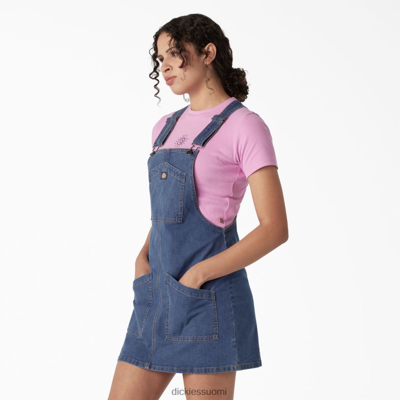 Dickies naiset denim ruokalappu haalari kivipesty vintage sininen (wvb) vaatteet Z844X1918
