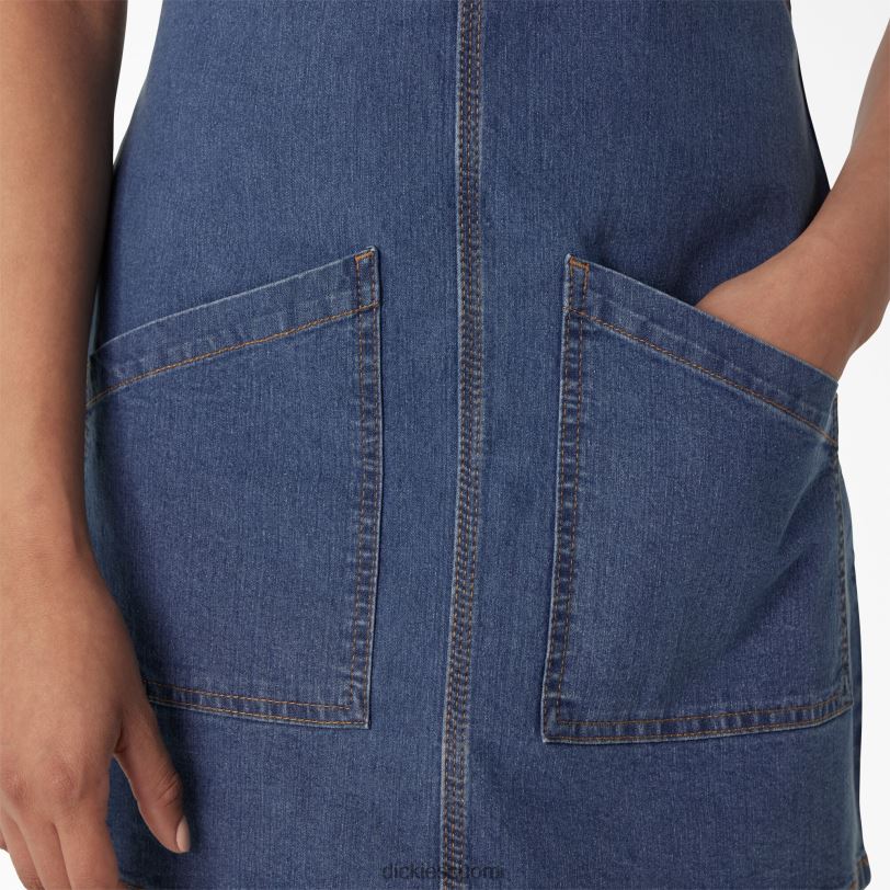 Dickies naiset denim ruokalappu haalari kivipesty vintage sininen (wvb) vaatteet Z844X1918