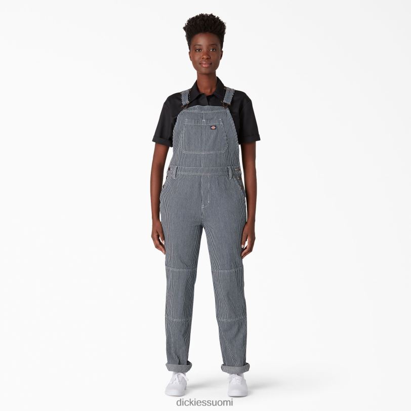 Dickies naiset hickory-raita kaksinkertainen polvilappuhaalari huuhdeltu hikkoriraita (rhs) vaatteet Z844X1946