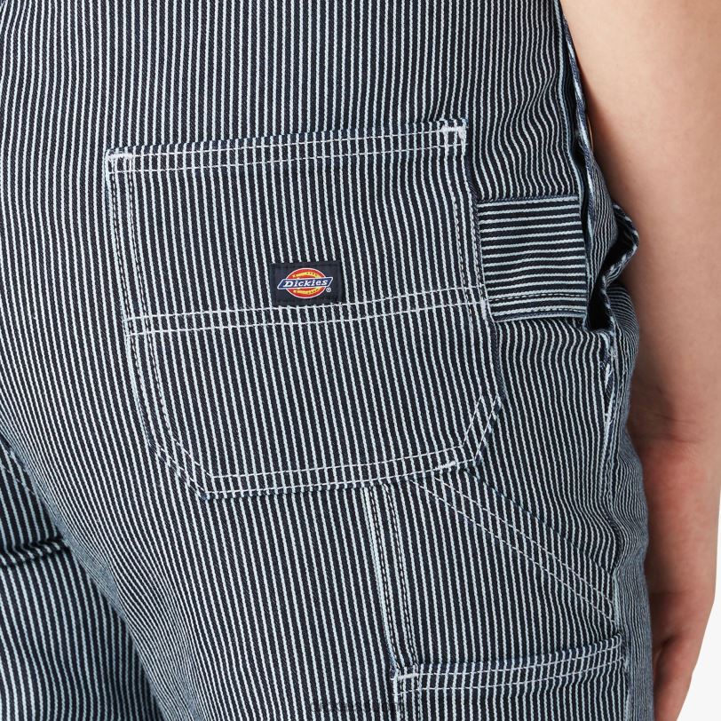 Dickies naiset hickory stripe boyfriend fit bib haalarit kivipesty hikkoriraita (shs) vaatteet Z844X1943