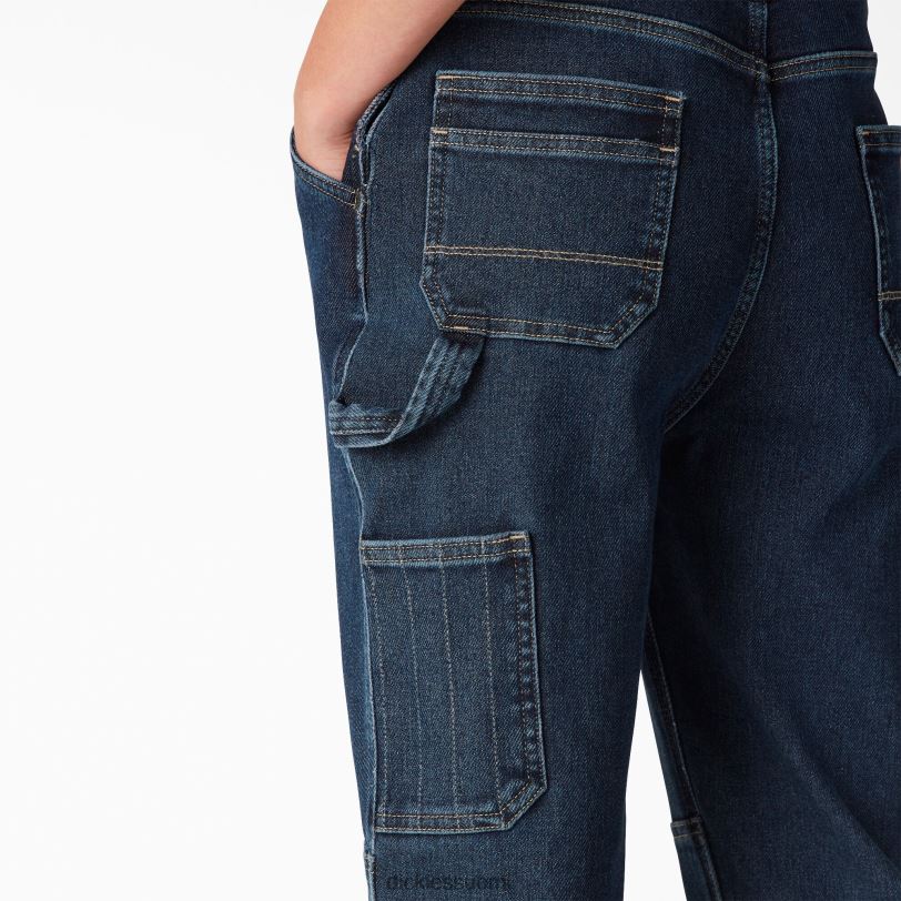 Dickies naiset lämmittävät kaksinkertaiset polvilappuhaalarit kivipesty keskisininen (msw) vaatteet Z844X1692