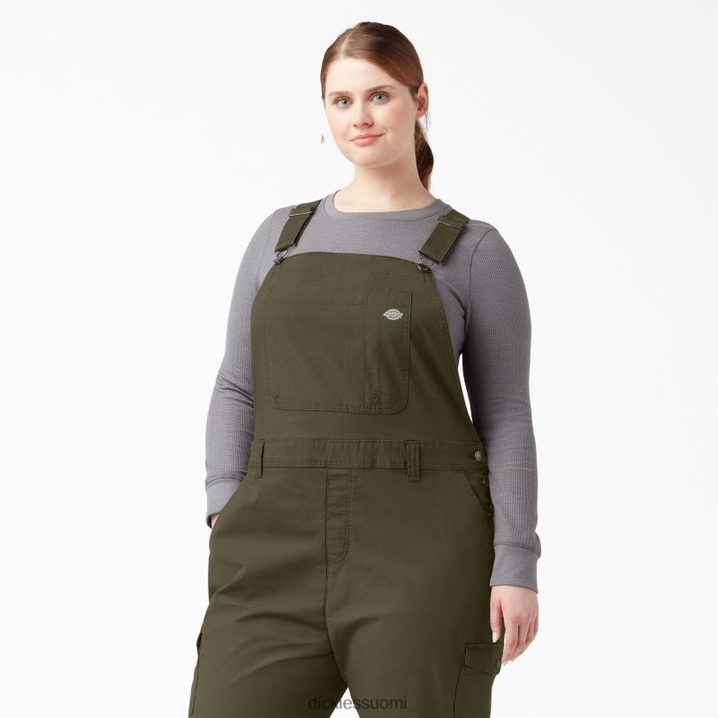 Dickies naiset plus viilentävät ripstop-lappuhaalarit huuhdeltu sotilaallinen vihreä (rml) vaatteet Z844X1670