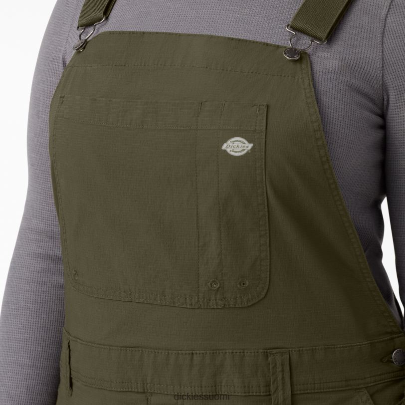 Dickies naiset plus viilentävät ripstop-lappuhaalarit huuhdeltu sotilaallinen vihreä (rml) vaatteet Z844X1670