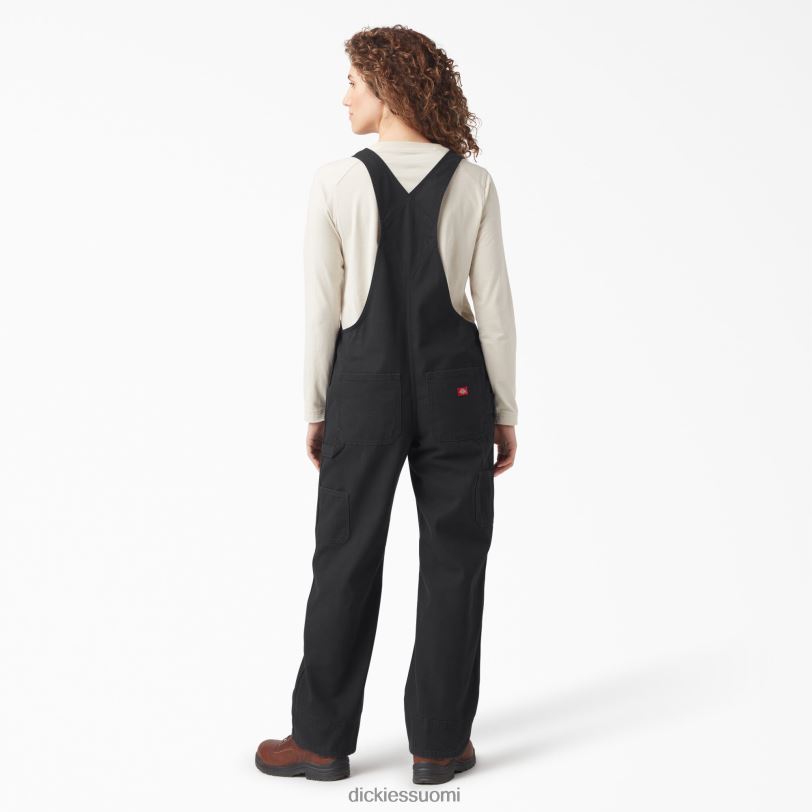 Dickies naiset rennon istuvuuden ruokalappuhaalarit huuhdeltu musta (rbk) vaatteet Z844X1559
