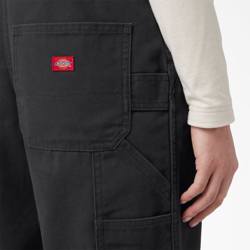 Dickies naiset rennon istuvuuden ruokalappuhaalarit huuhdeltu musta (rbk) vaatteet Z844X1559