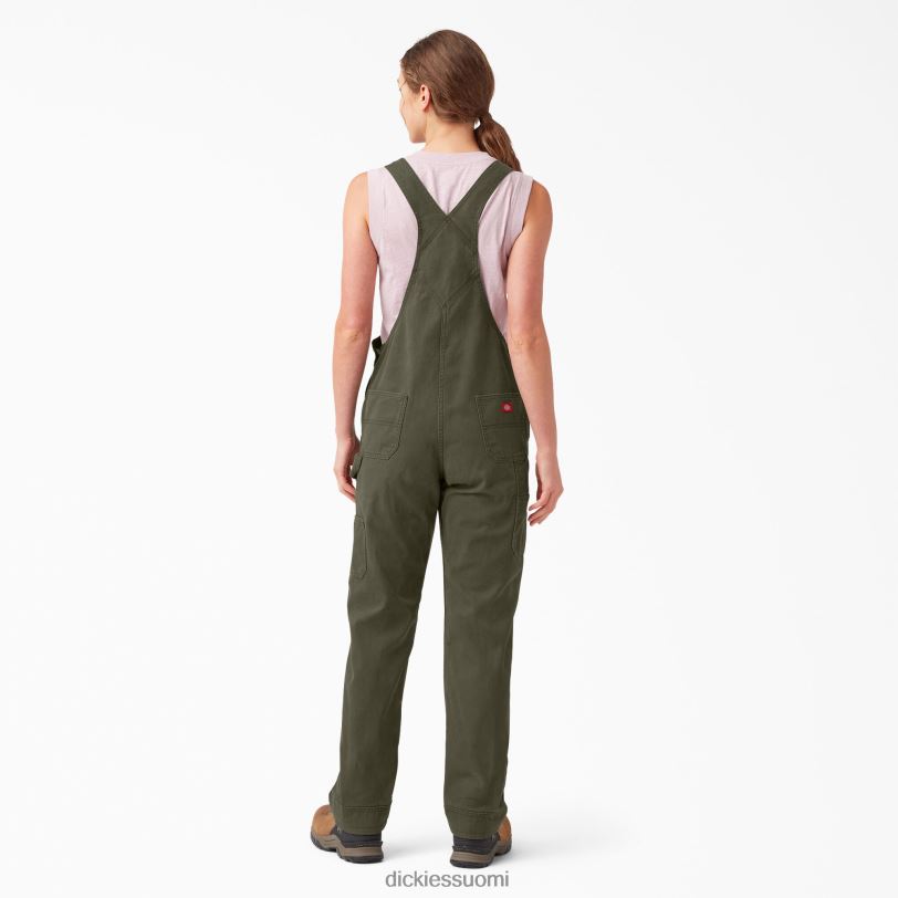 Dickies naiset rennon istuvuuden ruokalappuhaalarit huuhdeltu sammalvihreä (rms) vaatteet Z844X1561