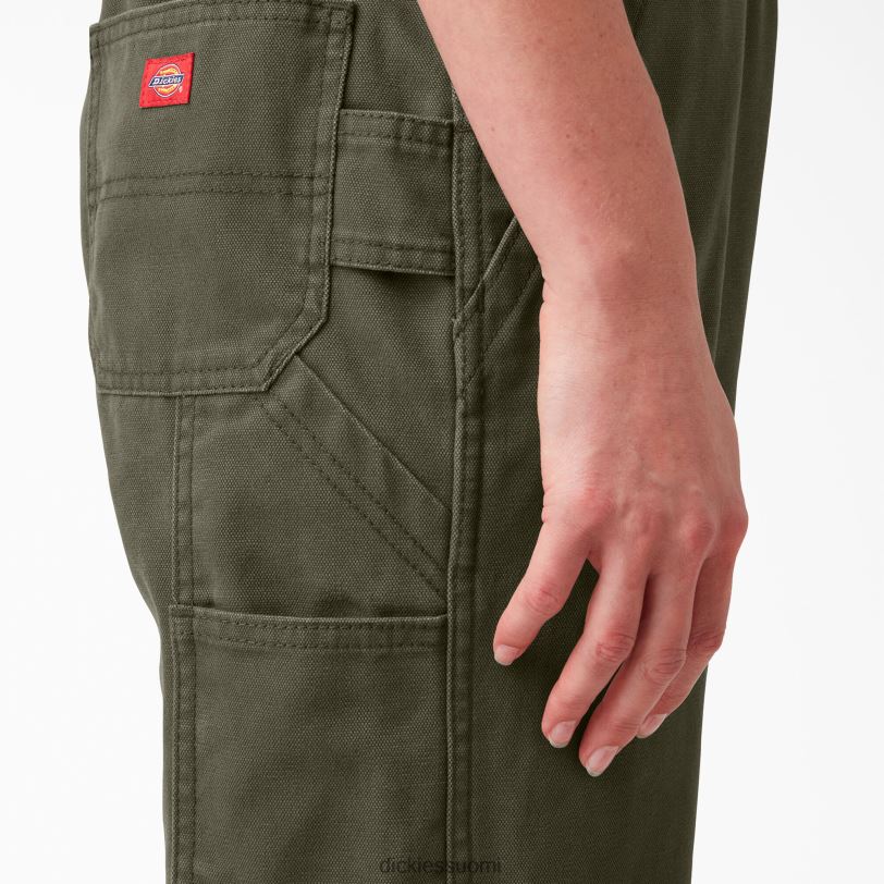Dickies naiset rennon istuvuuden ruokalappuhaalarit huuhdeltu sammalvihreä (rms) vaatteet Z844X1561
