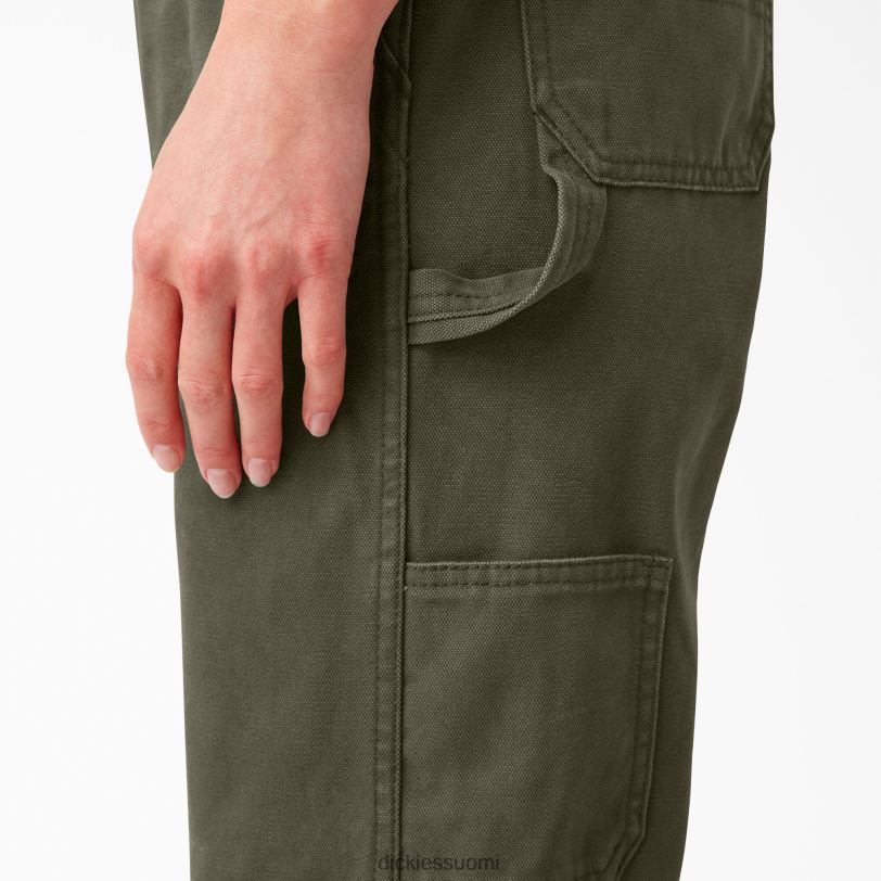 Dickies naiset rennon istuvuuden ruokalappuhaalarit huuhdeltu sammalvihreä (rms) vaatteet Z844X1561