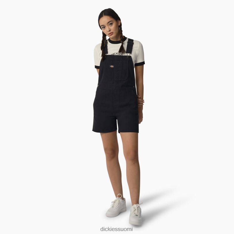 Dickies naiset ankan ruokalappu shortsit kivipesty musta (sbk) vaatteet Z844X1913
