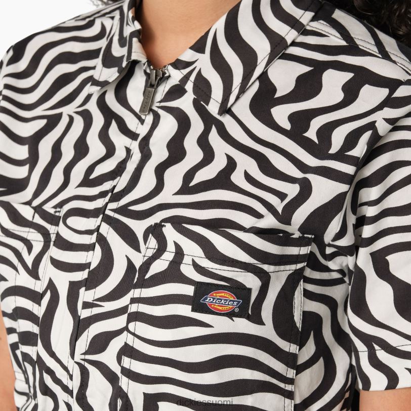 Dickies naiset seeprakuvioiset shortsit ekru/musta (euq) vaatteet Z844X1937