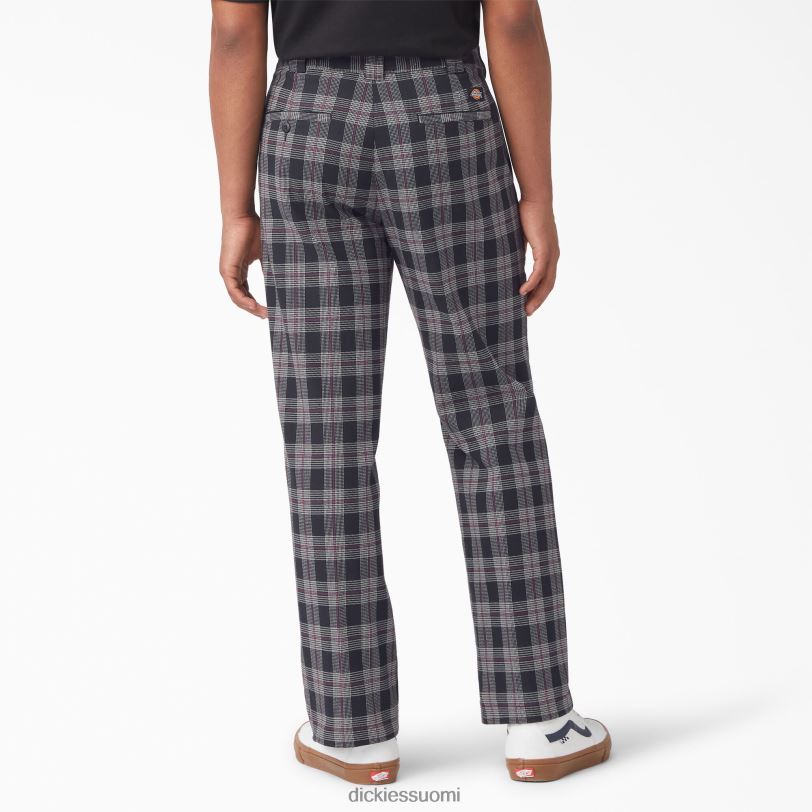 Dickies miehet litteät ruudulliset housut edessä viini/musta ruudullinen (bpe) vaatteet Z844X277
