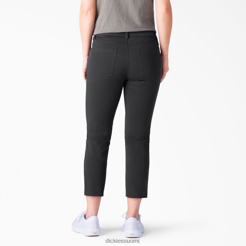 Dickies naiset täydellinen muoto skinny fit capri huuhdeltu musta (rbkx) vaatteet Z844X1815