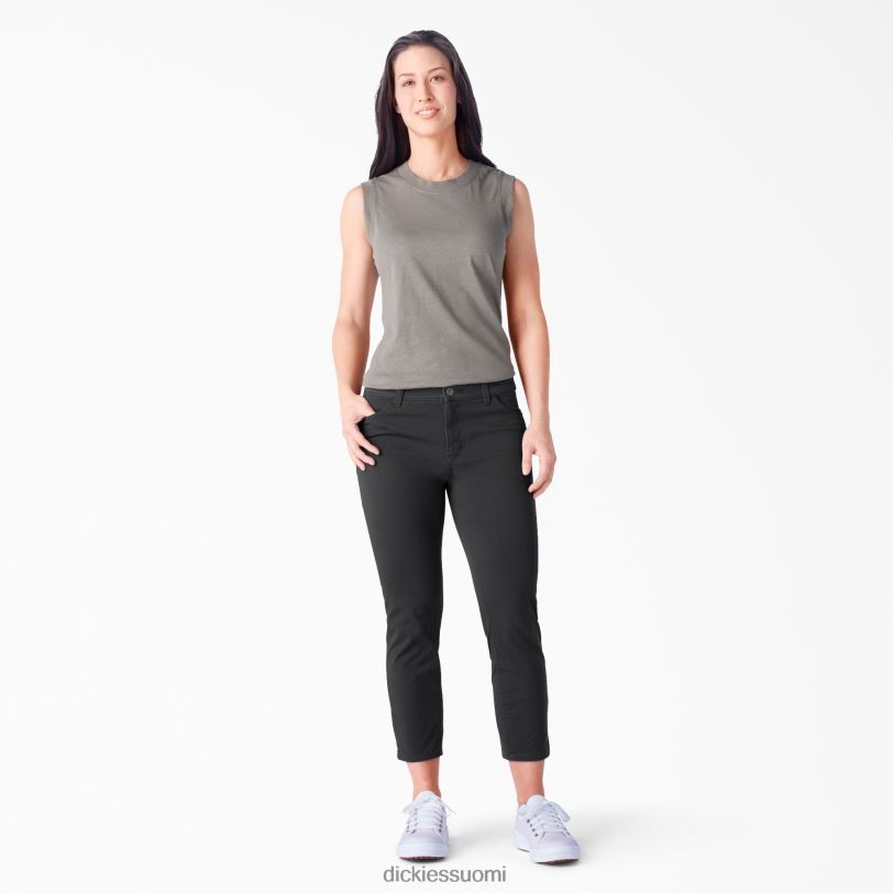 Dickies naiset täydellinen muoto skinny fit capri huuhdeltu musta (rbkx) vaatteet Z844X1815