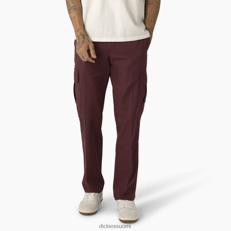 Dickies miehet twill cargo-housut viini-/kontrastiompeleet (csw) vaatteet Z844X316