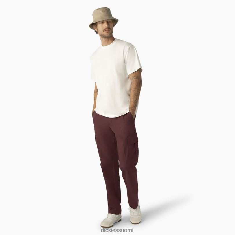 Dickies miehet twill cargo-housut viini-/kontrastiompeleet (csw) vaatteet Z844X316