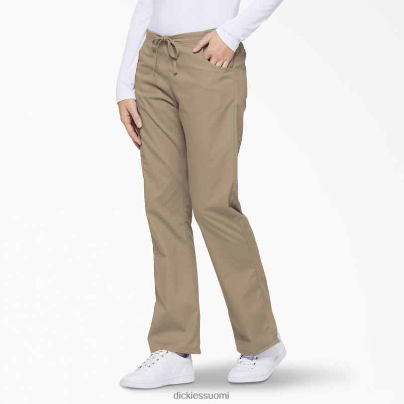 Dickies naiset eds signature flare leg cargo scrub housut khaki (kha) vaatteet Z844X2530