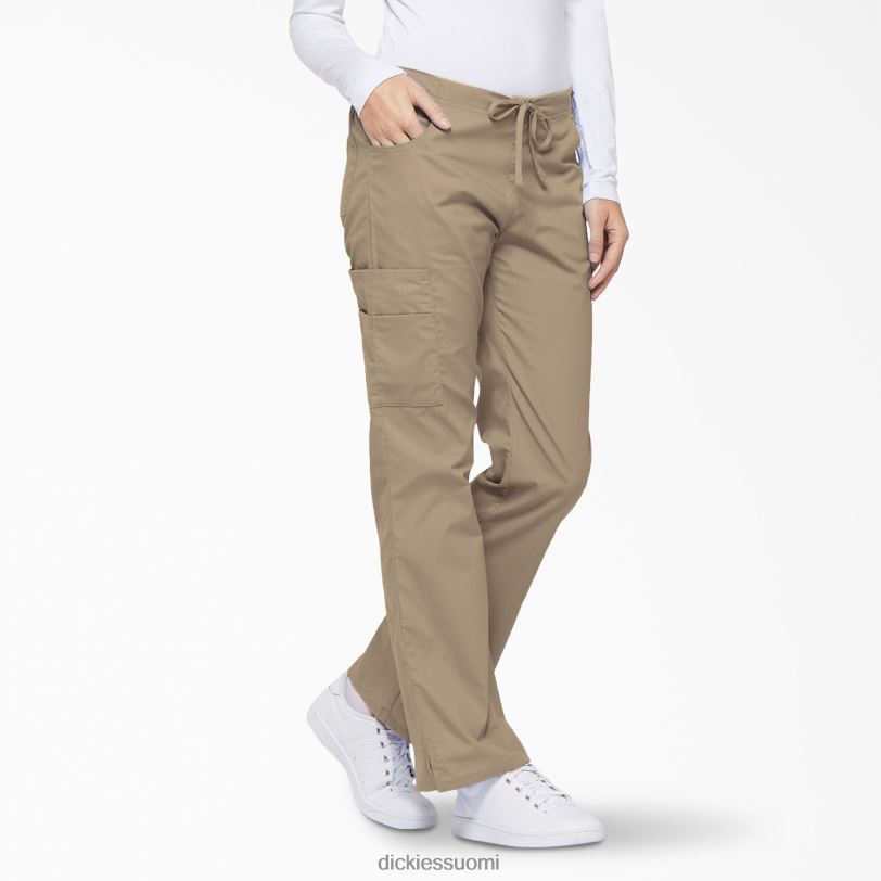 Dickies naiset eds signature flare leg cargo scrub housut khaki (kha) vaatteet Z844X2530