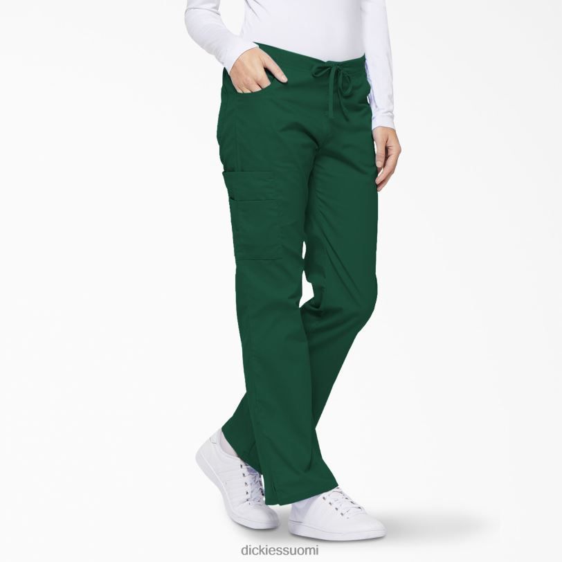Dickies naiset eds signature flare leg cargo scrub housut metsästäjä vihreä (htr) vaatteet Z844X2529