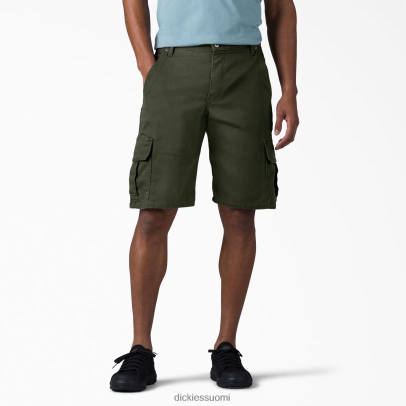 Dickies miehet rento istuvuus ankka cargo shortsit 11" kivipesty oliivinvihreä (sog) vaatteet Z844X440