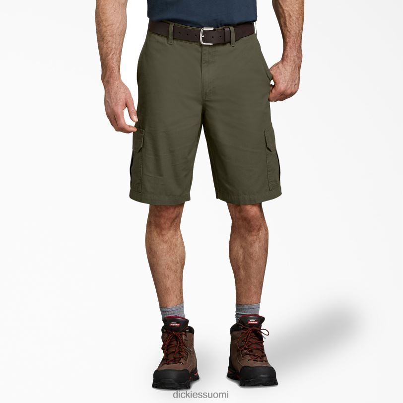 Dickies miehet rento istuvuus ripstop cargo shortsit 11" huuhdeltu sammalvihreä (rms) vaatteet Z844X431