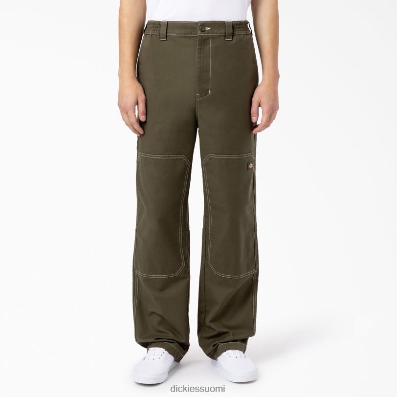 Dickies miehet florala rento istuvuus kaksinkertaiset polvihousut sotilaallinen vihreä (ml) vaatteet Z844X228