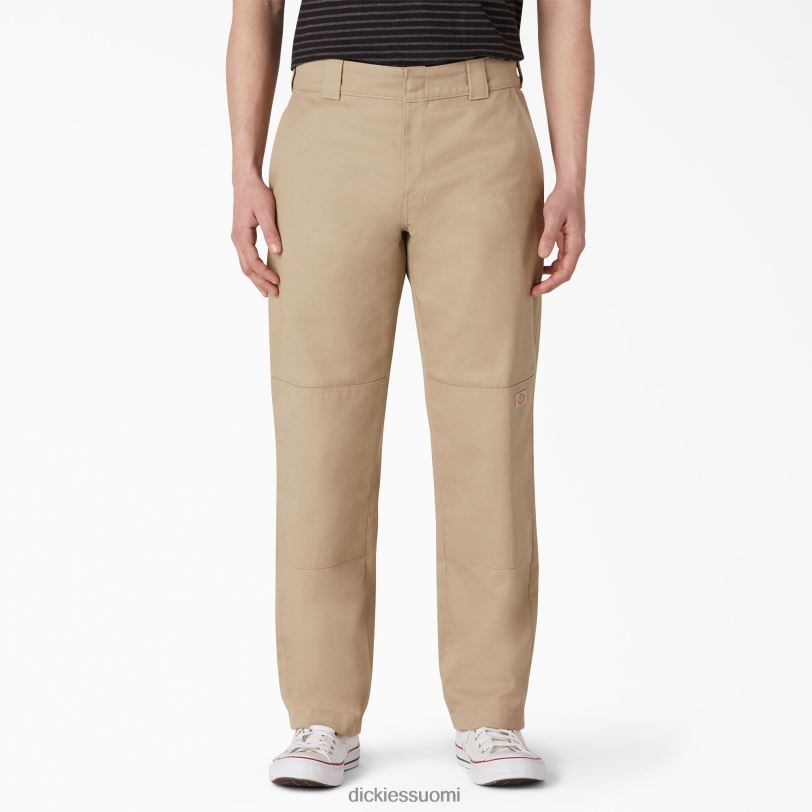 Dickies miehet litteät kaksinkertaiset polvihousut edessä khaki (kh) vaatteet Z844X308