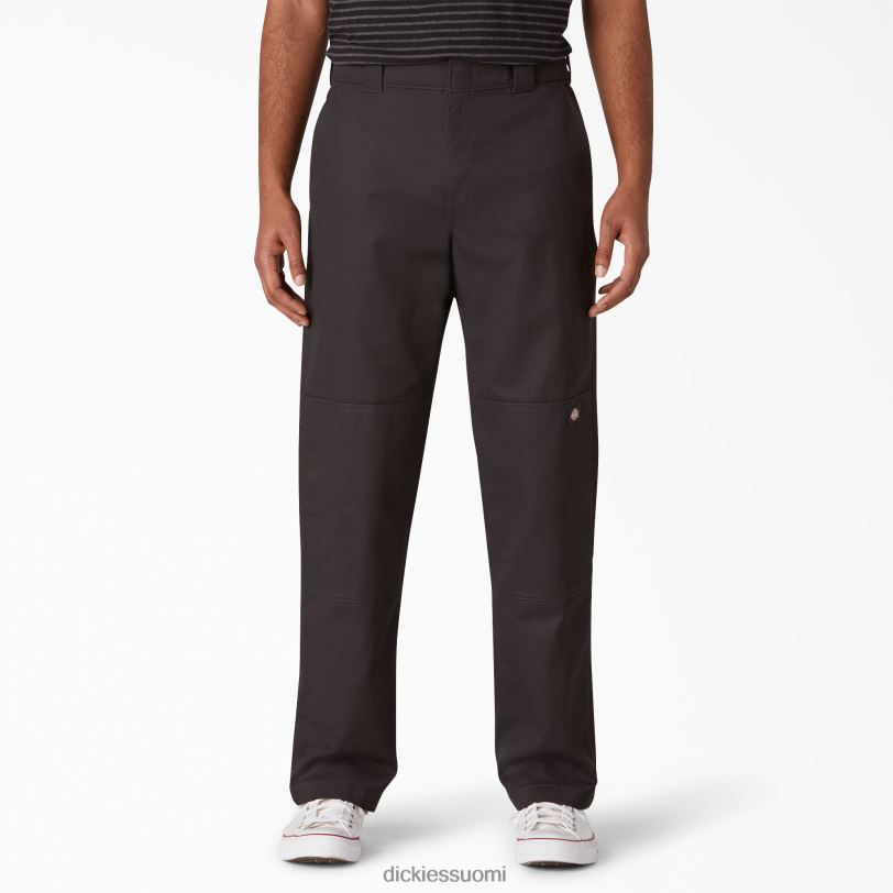 Dickies miehet litteät kaksinkertaiset polvihousut edessä musta (bkx) vaatteet Z844X307
