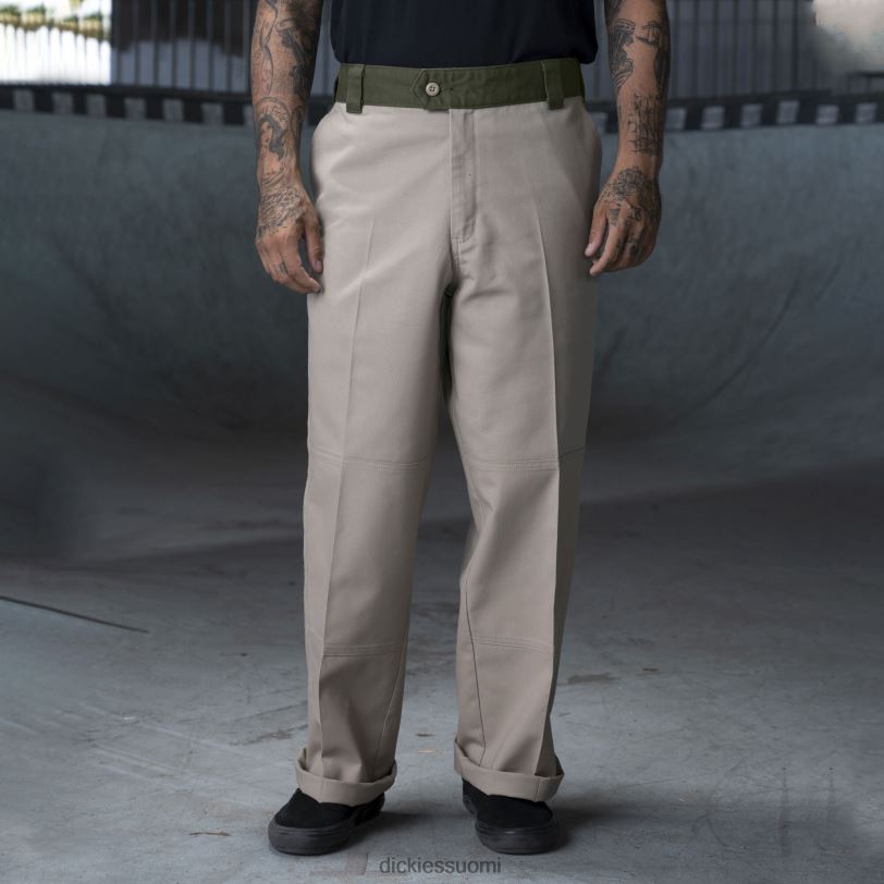 Dickies miehet ronnie sandoval kaksinkertaiset polvihousut aavikon hiekka/oliivin värilohko (dvc) vaatteet Z844X234