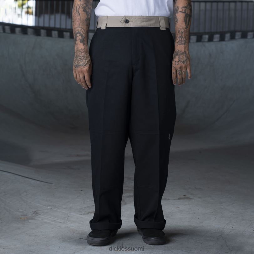 Dickies miehet ronnie sandoval kaksinkertaiset polvihousut musta/aavikon hiekka värilohko (bdc) vaatteet Z844X233