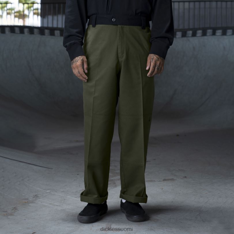 Dickies miehet ronnie sandoval kaksinkertaiset polvihousut oliivinvihreä/musta värilohko (oac) vaatteet Z844X235